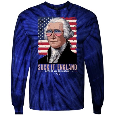 Suck It England 1776 George Washington Tie-Dye Long Sleeve Shirt