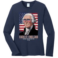 Suck It England 1776 George Washington Ladies Long Sleeve Shirt