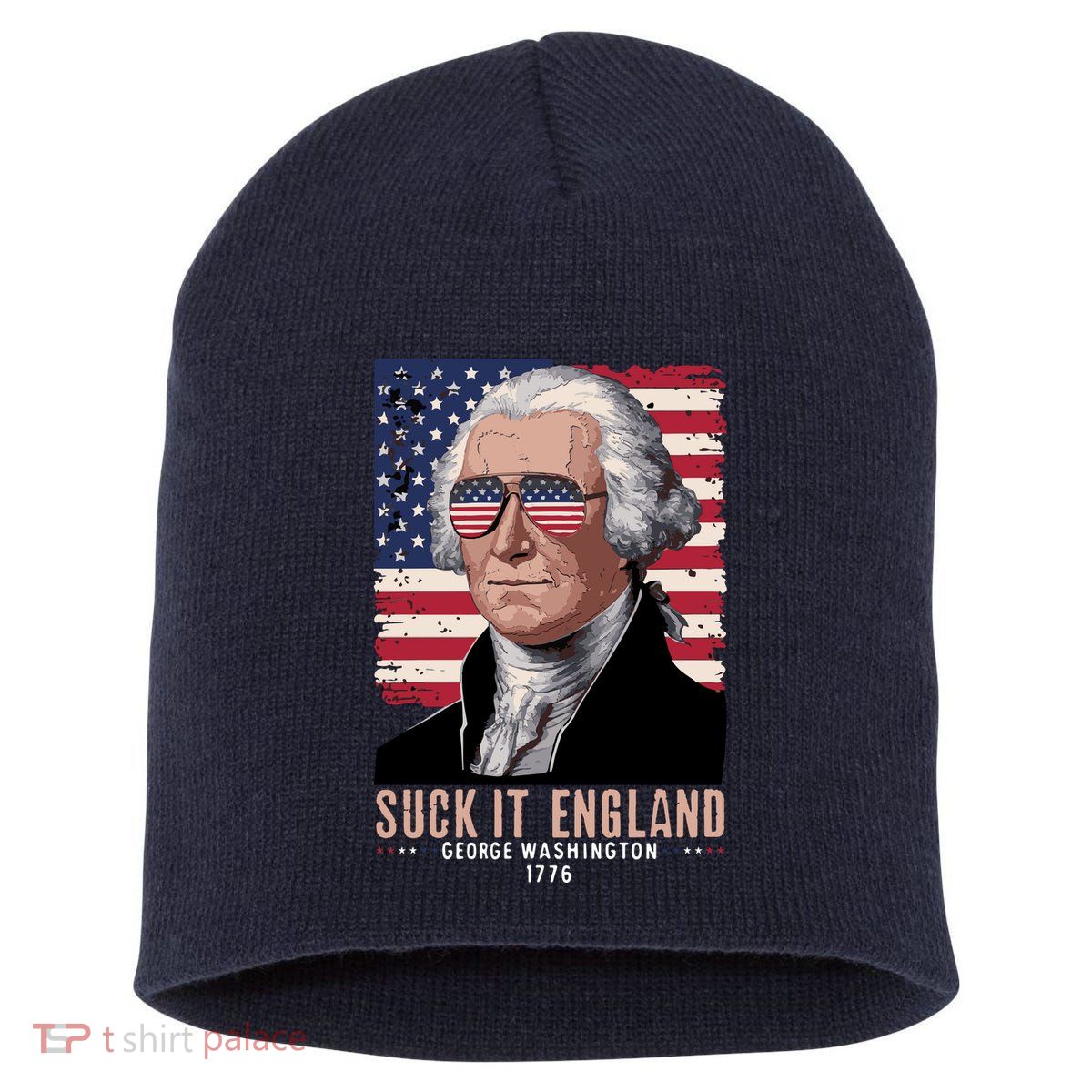 Suck It England 1776 George Washington Short Acrylic Beanie