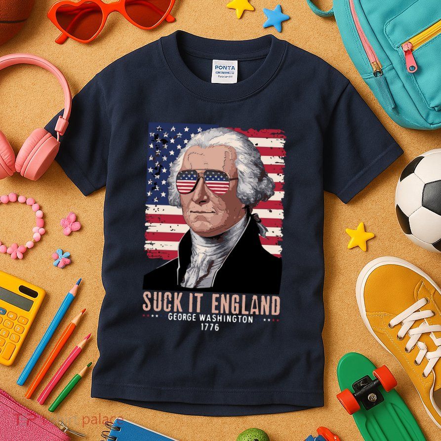 Suck It England 1776 George Washington Kids T-Shirt