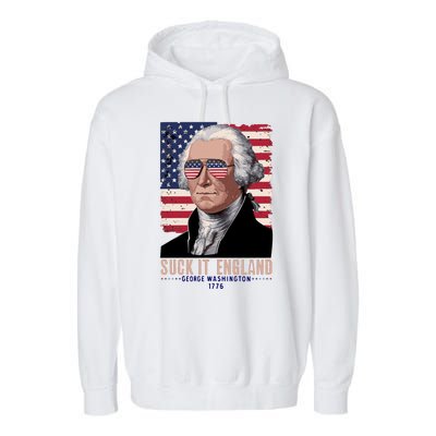 Suck It England 1776 George Washington Garment-Dyed Fleece Hoodie