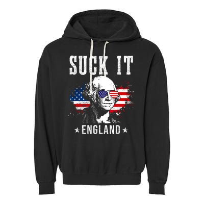 Suck It England Funny 4th Of July George Washington 1776 Garment-Dyed Fleece Hoodie