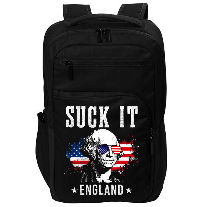 Suck It England Funny 4th Of July George Washington 1776 Impact Tech Backpack
