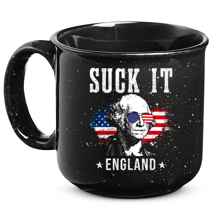 Suck It England Funny 4th Of July George Washington 1776 15oz Campfire Ceramic Mug