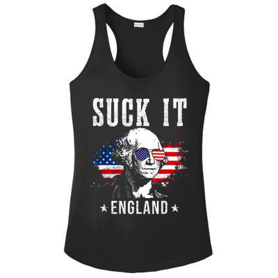Suck It England Funny 4th Of July George Washington 1776 Ladies PosiCharge Competitor Racerback Tank