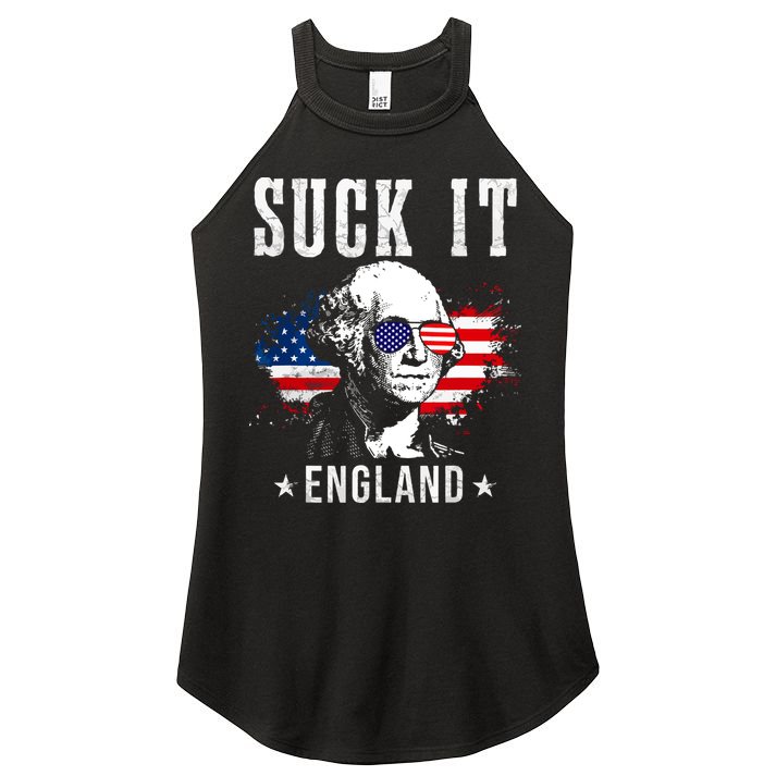 Suck It England Funny 4th Of July George Washington 1776 Women's Perfect Tri Rocker Tank