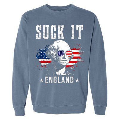 Suck It England Funny 4th Of July George Washington 1776 Garment-Dyed Sweatshirt