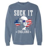 Suck It England Funny 4th Of July George Washington 1776 Garment-Dyed Sweatshirt