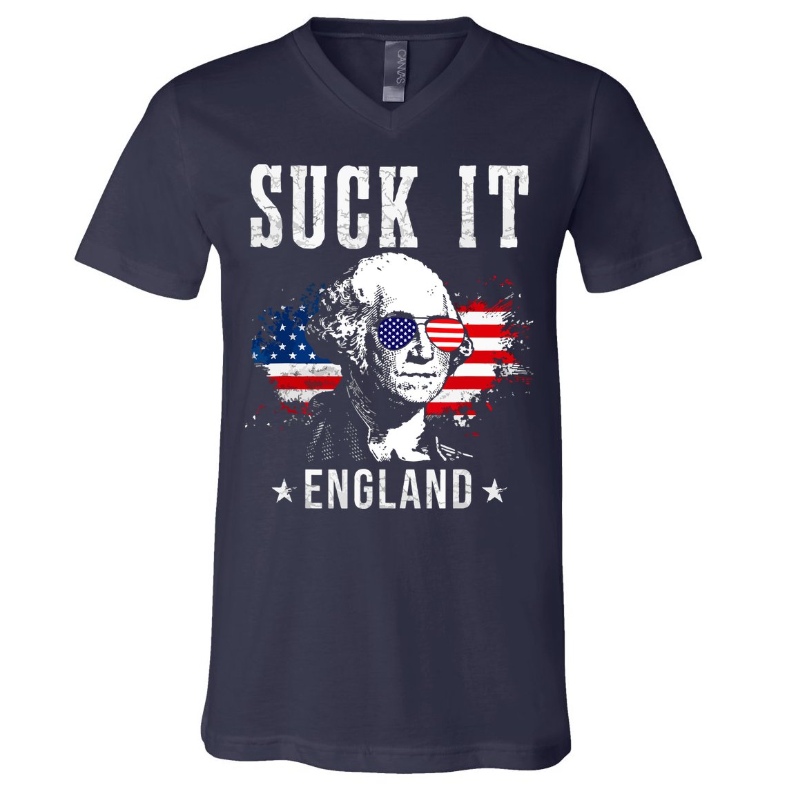 Suck It England Funny 4th Of July George Washington 1776 V-Neck T-Shirt