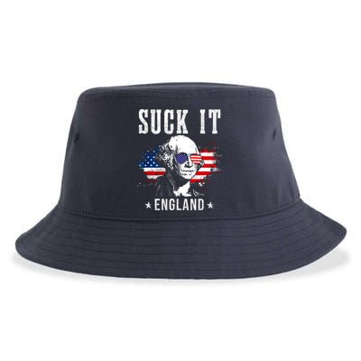 Suck It England Funny 4th Of July George Washington 1776 Sustainable Bucket Hat