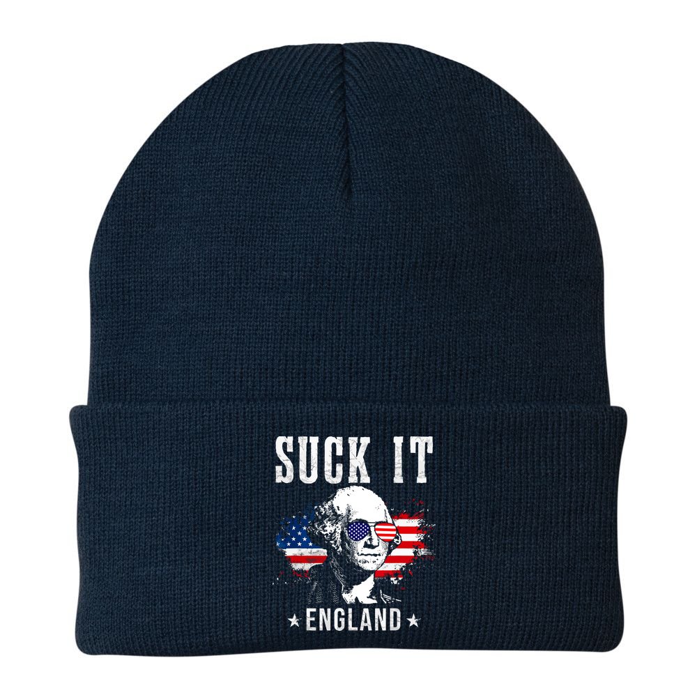 Suck It England Funny 4th Of July George Washington 1776 Beanie