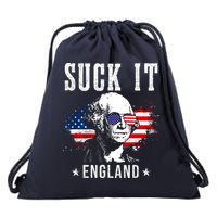 Suck It England Funny 4th Of July George Washington 1776 Drawstring Bag