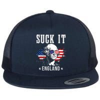Suck It England Funny 4th Of July George Washington 1776 Flat Bill Trucker Hat