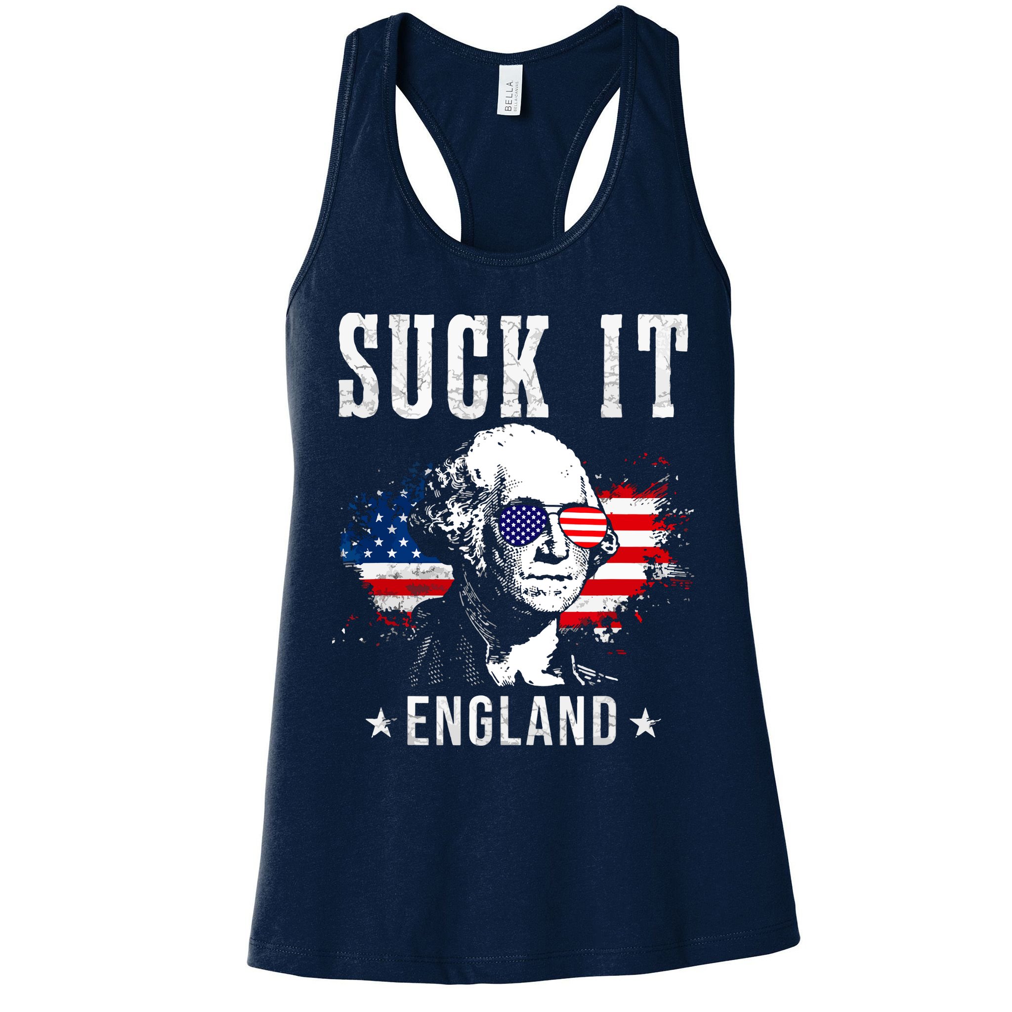 Suck It England Funny 4th Of July George Washington 1776 Womens Tank Top