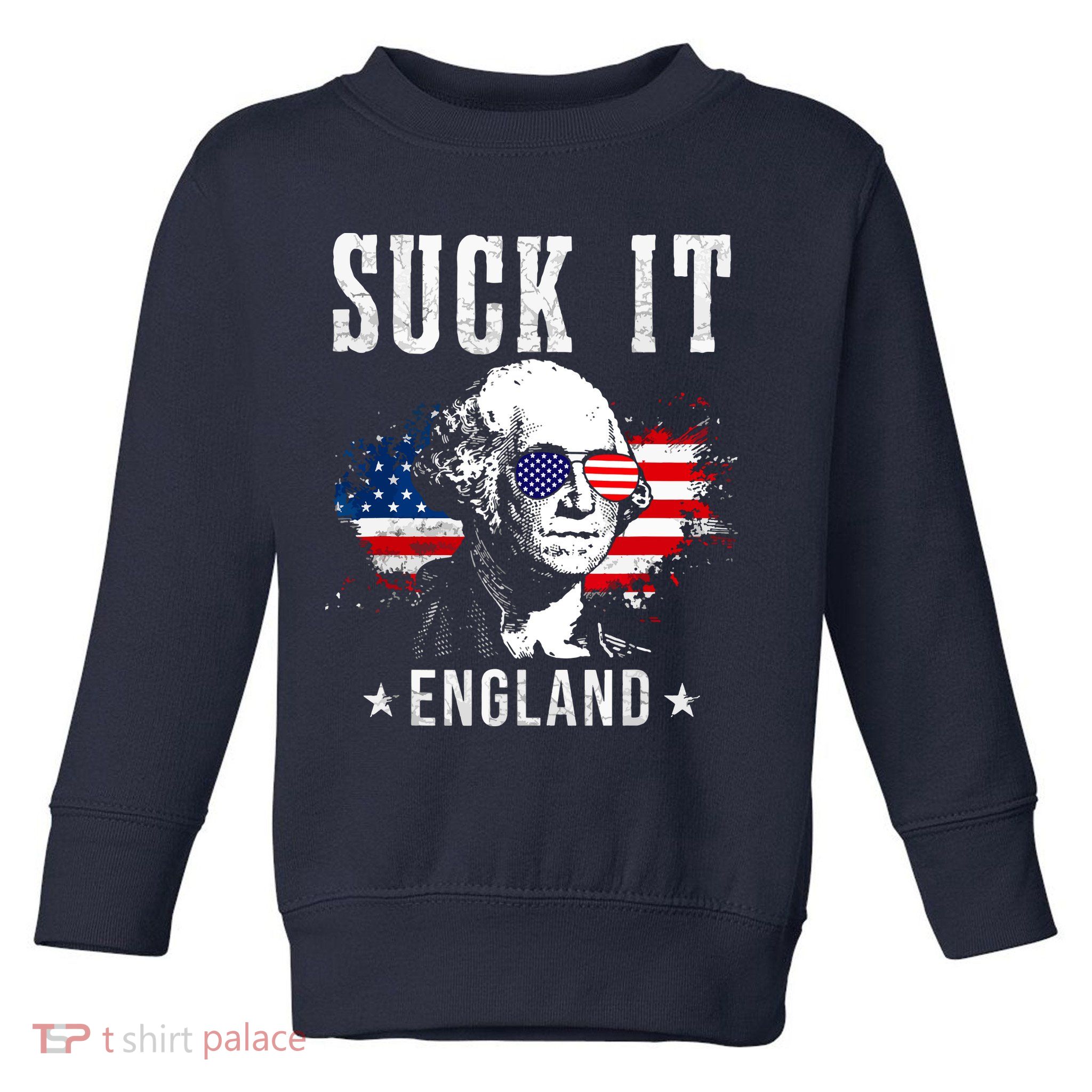 Suck It England Funny 4th Of July George Washington 1776 Toddler Sweatshirt