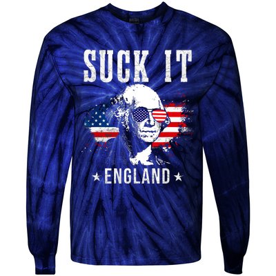 Suck It England Funny 4th Of July George Washington 1776 Tie-Dye Long Sleeve Shirt