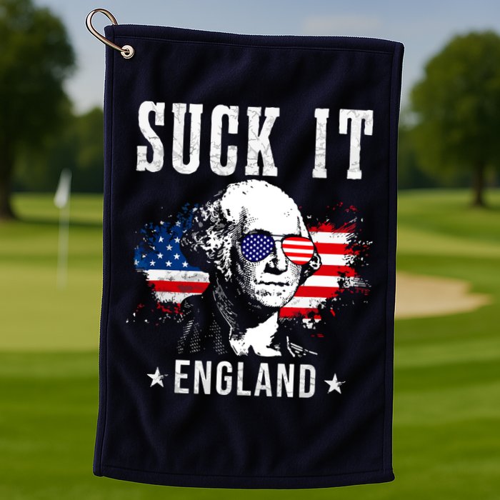 Suck It England Funny 4th Of July George Washington 1776 Golf Towel