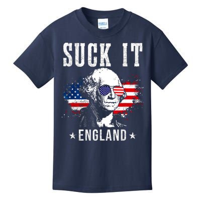 Suck It England Funny 4th Of July George Washington 1776 Kids T-Shirt