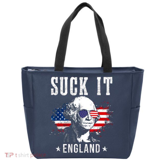 Suck It England Funny 4th Of July George Washington 1776 Zip Tote Bag