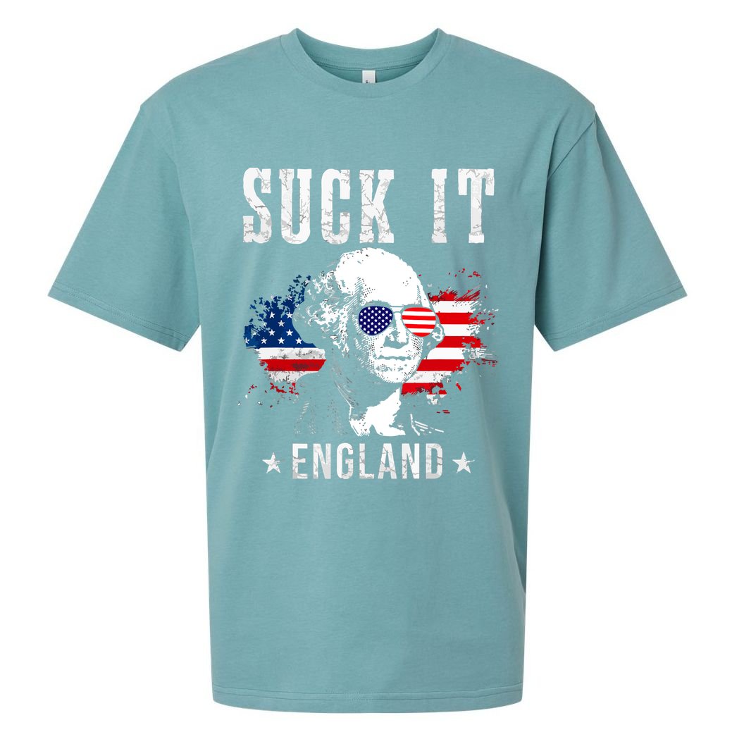 Suck It England Funny 4th Of July George Washington 1776 Sueded Cloud Jersey T-Shirt