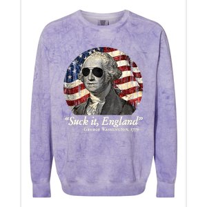 Suck It England Funny 4th Of July George Washington 1776 Colorblast Crewneck Sweatshirt