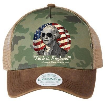 Suck It England Funny 4th Of July George Washington 1776 Legacy Tie Dye Trucker Hat