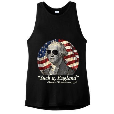 Suck It England Funny 4th Of July George Washington 1776 Ladies PosiCharge Tri-Blend Wicking Tank