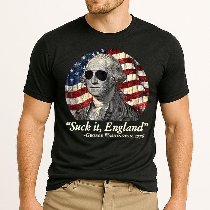 Suck It England Funny 4th Of July George Washington 1776 Cooling Performance Crew T-Shirt