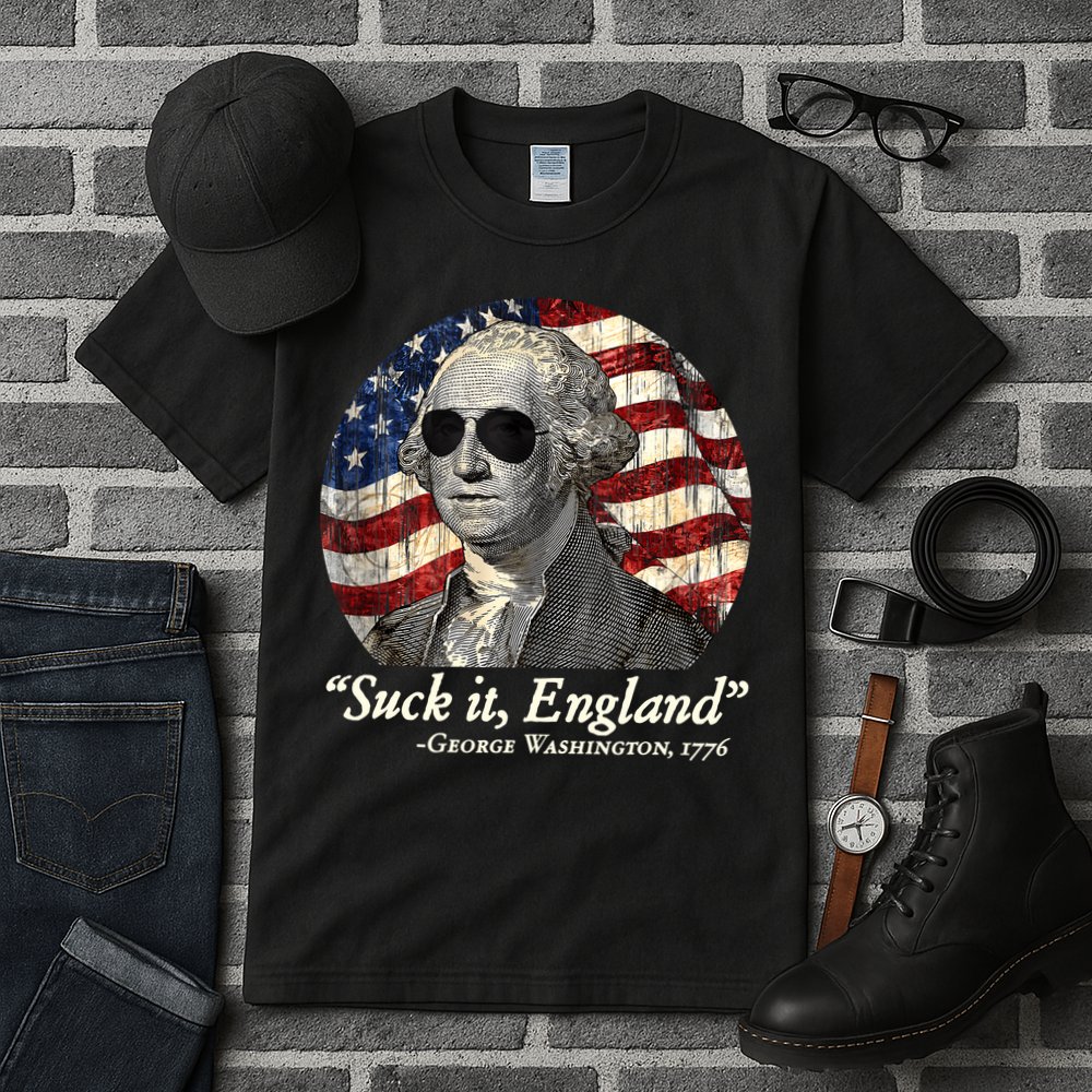 Suck It England Funny 4th Of July George Washington 1776 Tall T-Shirt
