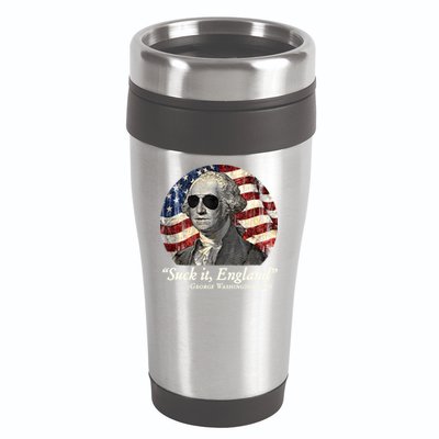 Suck It England Funny 4th Of July George Washington 1776 16oz Travel Tumbler