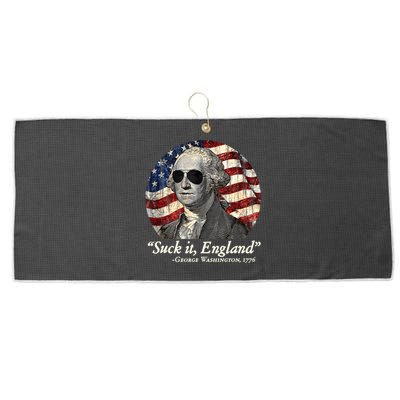 Suck It England Funny 4th Of July George Washington 1776 Large Microfiber Waffle Golf Towel