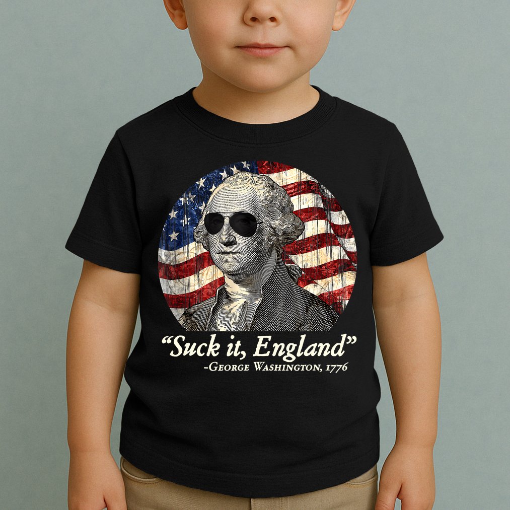 Suck It England Funny 4th Of July George Washington 1776 Toddler T-Shirt