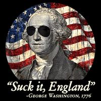Suck It England Funny 4th Of July George Washington 1776 Short Acrylic Beanie