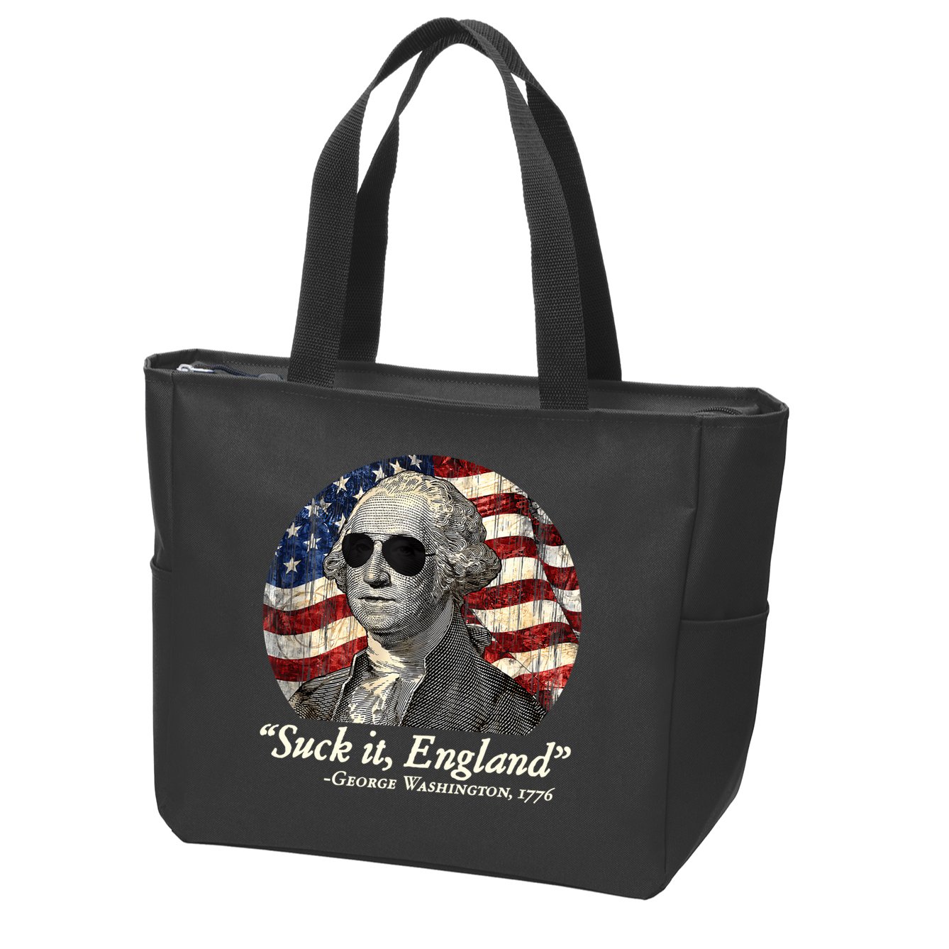 Suck It England Funny 4th Of July George Washington 1776 Zip Tote Bag