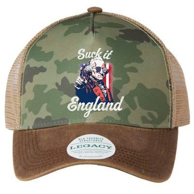 Suck It England Funny George Washington USA Flag 4th of July Legacy Tie Dye Trucker Hat