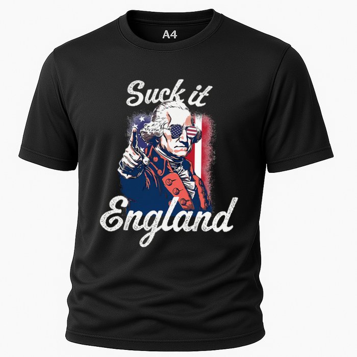 Suck It England Funny George Washington USA Flag 4th of July Cooling Performance Crew T-Shirt