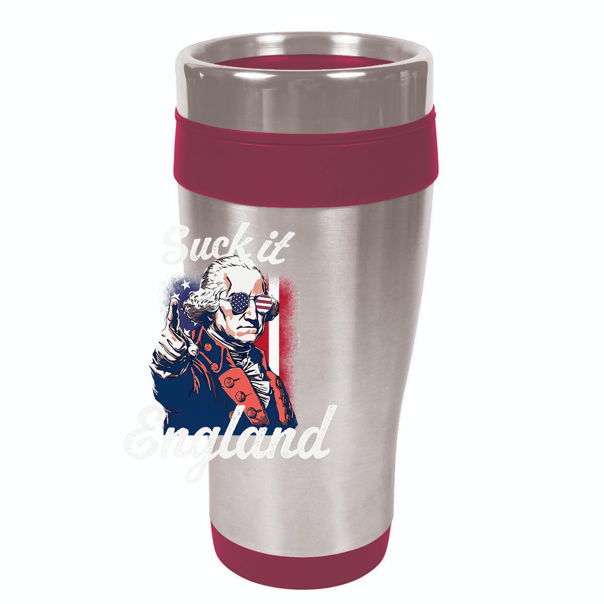 Suck It England Funny George Washington USA Flag 4th of July 15oz Campfire Ceramic Mug
