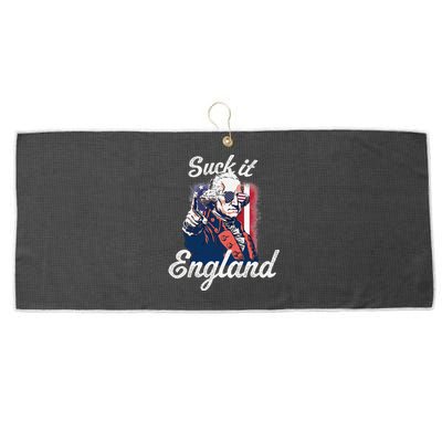 Suck It England Funny George Washington USA Flag 4th of July Large Microfiber Waffle Golf Towel