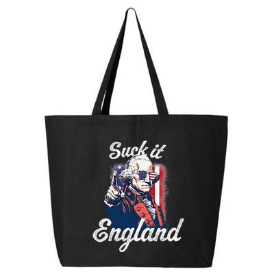 Suck It England Funny George Washington USA Flag 4th of July 25L Jumbo Tote