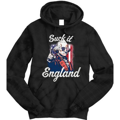 Suck It England Funny George Washington USA Flag 4th of July Tie Dye Hoodie