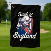 Suck It England Funny George Washington USA Flag 4th of July Golf Towel