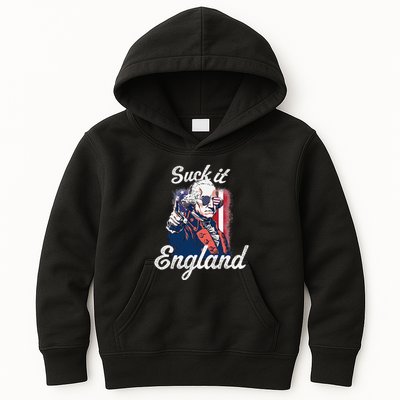 Suck It England Funny George Washington USA Flag 4th of July Kids Hoodie
