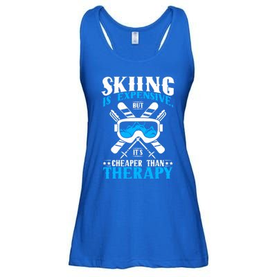 Skiing Is Expensive But Cheaper Than A Therapy Ski Lover Meaningful Gift Ladies Essential Flowy Tank