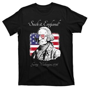 Suck It England Funny George Washington USA Flag 4th Of July T-Shirt