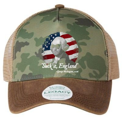 Suck It England Funny 4th Of July George Washington 1776 Legacy Tie Dye Trucker Hat