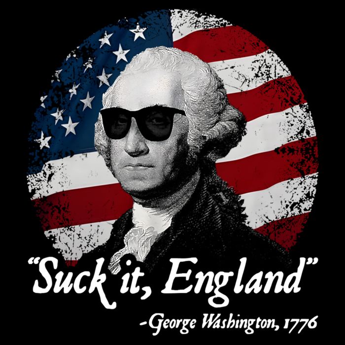 Suck It England Funny 4th Of July George Washington 1776 Stripe Pom Pom Beanie