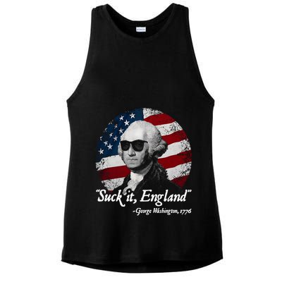 Suck It England Funny 4th Of July George Washington 1776 Ladies PosiCharge Tri-Blend Wicking Tank