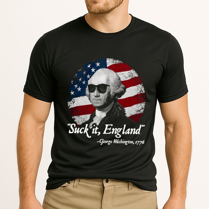 Suck It England Funny 4th Of July George Washington 1776 Cooling Performance Crew T-Shirt