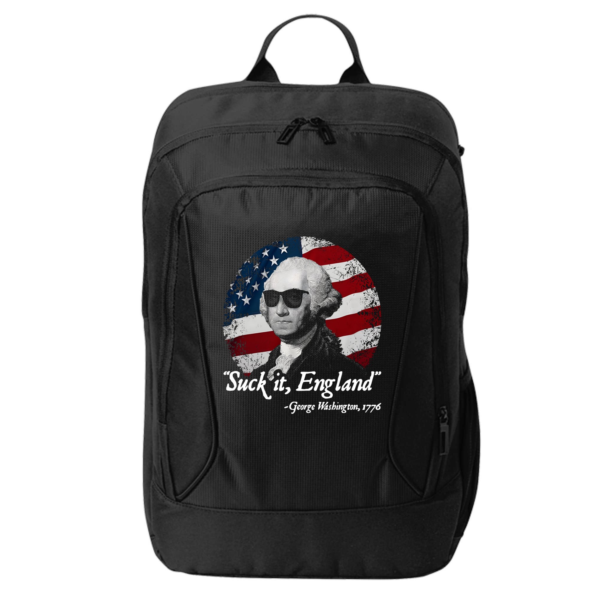 Suck It England Funny 4th Of July George Washington 1776 City Backpack