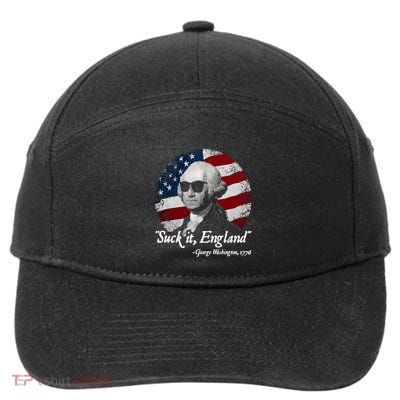Suck It England Funny 4th Of July George Washington 1776 7-Panel Snapback Hat